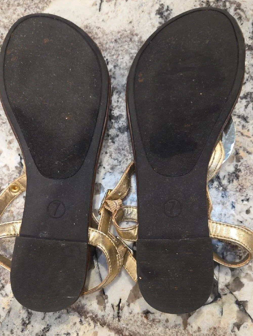 Mossimo Target Gold Rope-Accent Women's T-Strap Sandals 7m - Picture 6 of 8